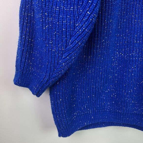 Vintage Objectivity Sweater Women’s OSFM-Large Blue Metallic Knit - Picture 3 of 8